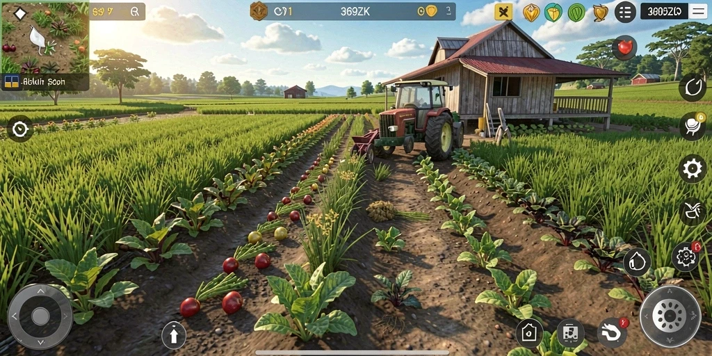 Screenshot gameplay menampilkan aktivitas bercocok tanam yang seru.