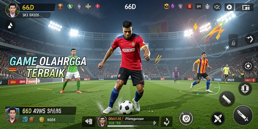 Screenshot gameplay 66D yang menampilkan aksi seru olahraga.