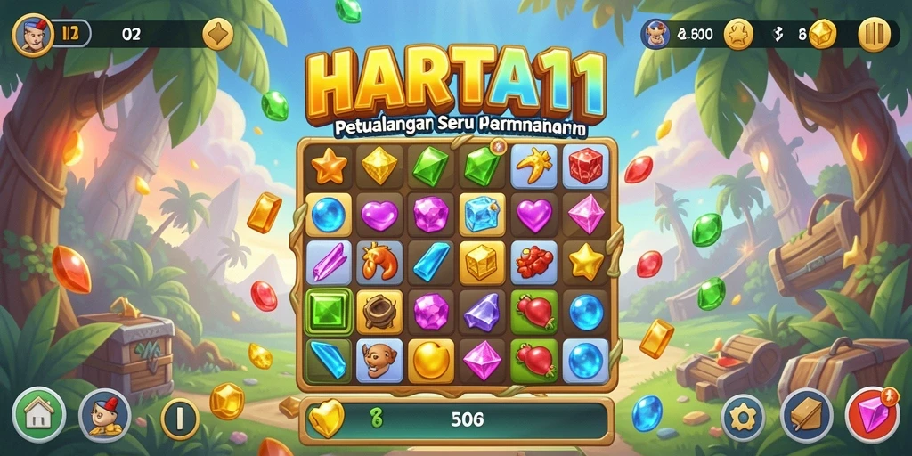 Tangkapan layar gameplay HARTA11 yang penuh warna dan menantang.