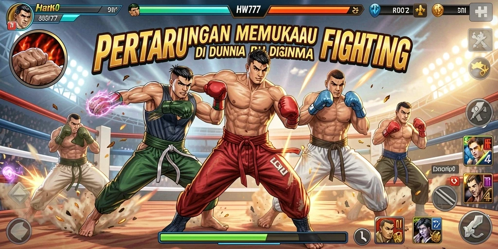 Gameplay Fighting yang menarik dan penuh aksi.