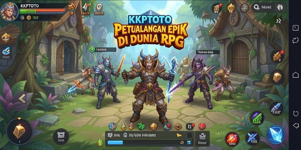 Screenshot KPKTOTO menampilkan pertarungan seru antar karakter RPG.
