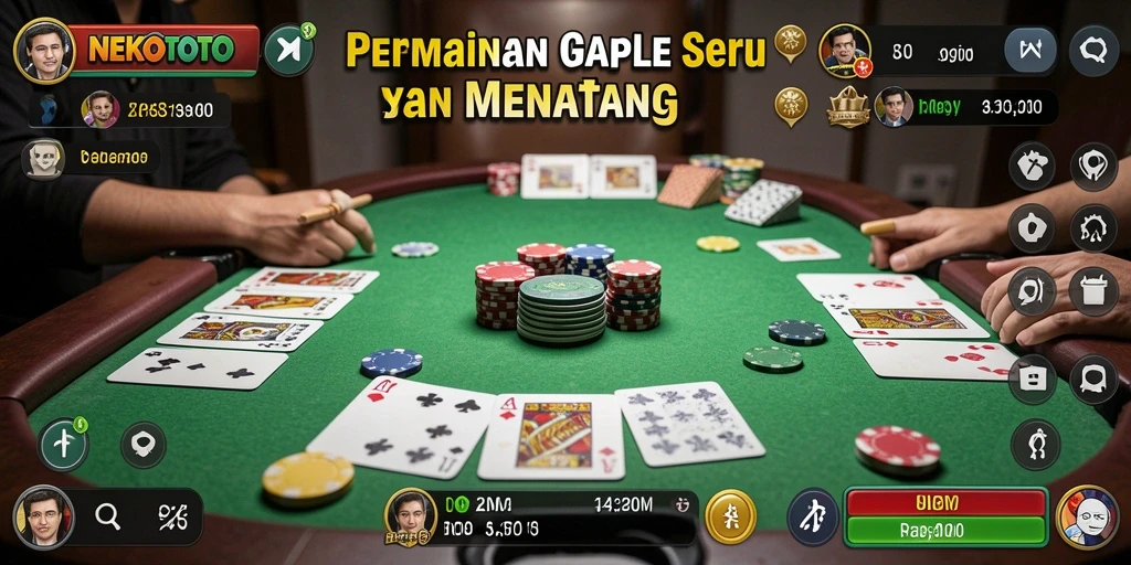 Tampilan gameplay NEKOTOTO yang menarik saat bermain Gaple.