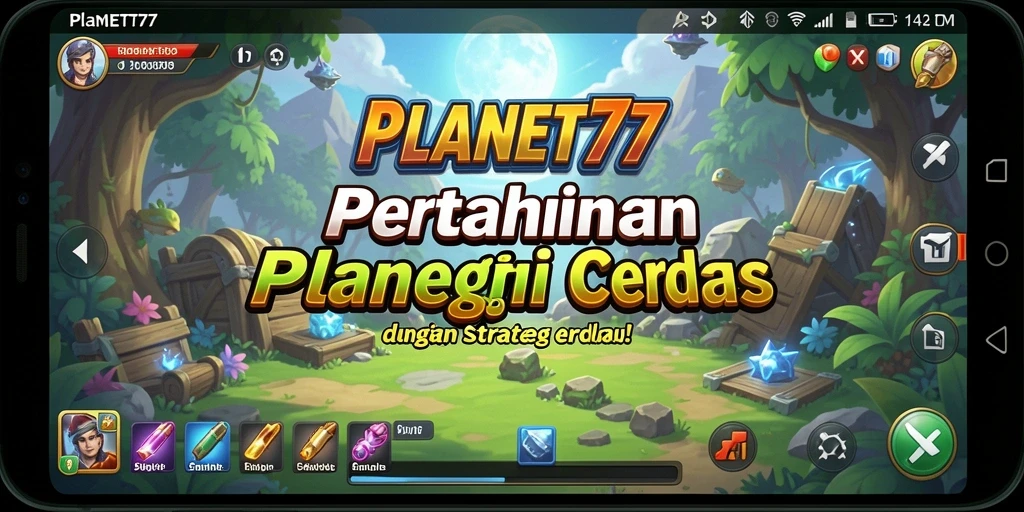 Tangkapan layar dari gameplay seru PLANET77 Tower Defense.
