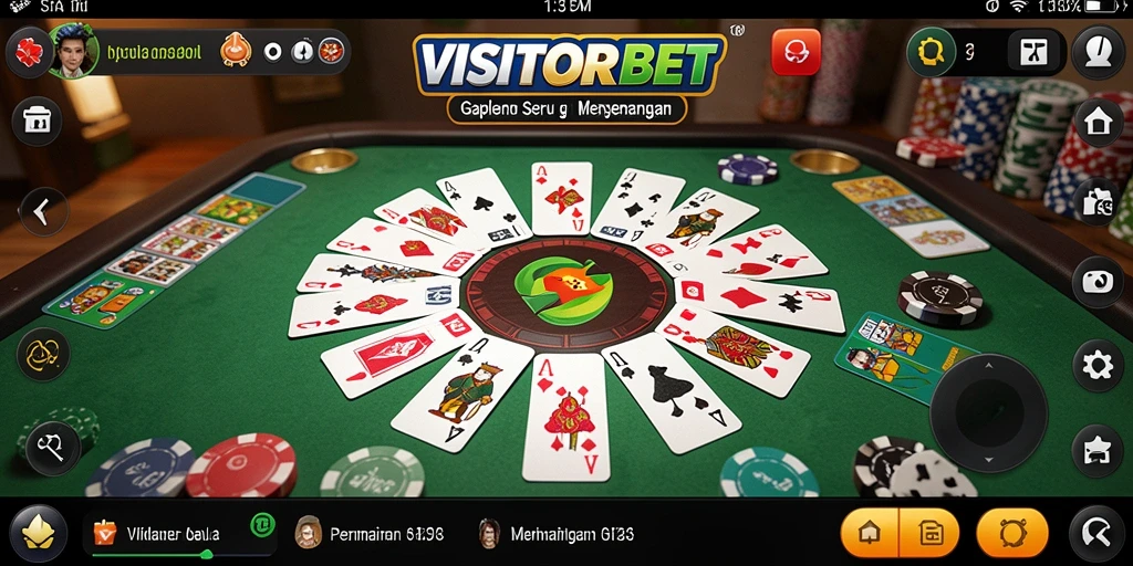 Tampilan gameplay Gaple yang memukau di VISITORBET.