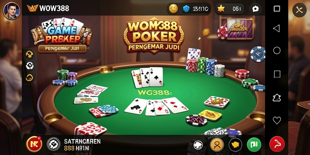 Tampilan gameplay seru dari aplikasi poker WOW388 yang menarik dan menantang.