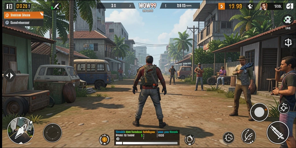 Tangkapan layar dari gameplay WOW99 yang menunjukkan simulasi kehidupan yang menarik.